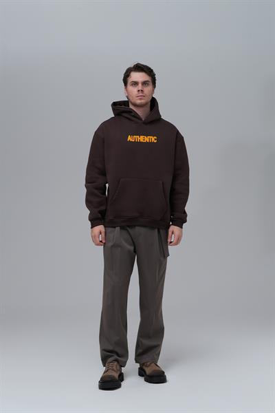 Authentic Oversize Sweatshirt Erkek Kahverengi
