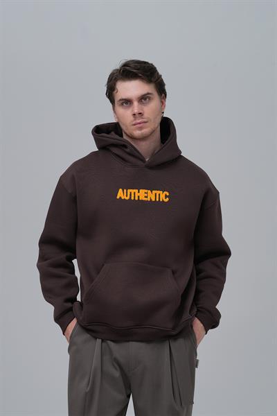 Authentic Oversize Sweatshirt Erkek Kahverengi