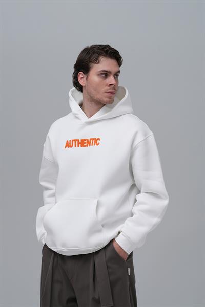 Authentic Oversize Sweatshirt Erkek Ekru