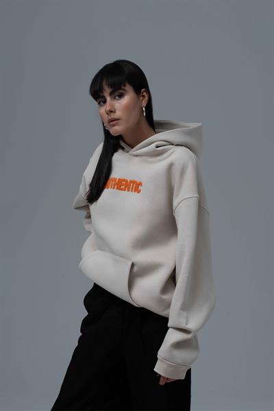 Authentic Oversize Sweatshirt Kadın Stone