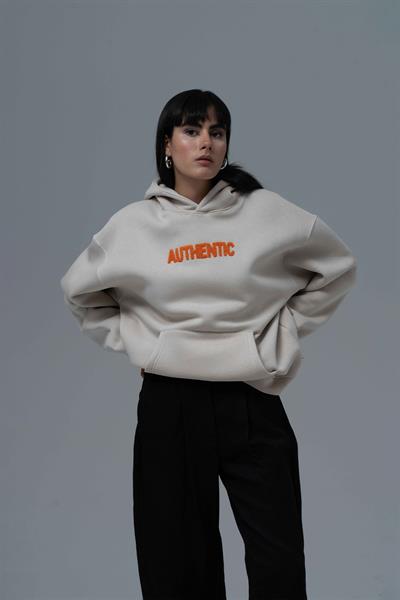 Authentic Oversize Sweatshirt Kadın Stone