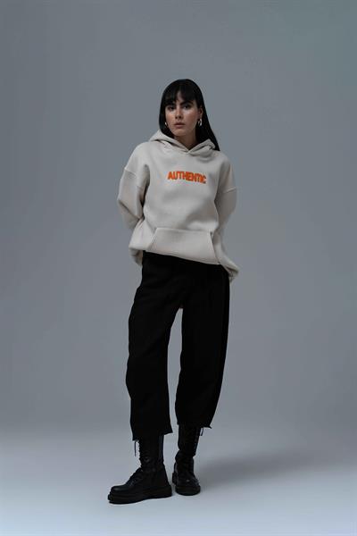 Authentic Oversize Sweatshirt Kadın Stone