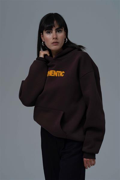 Authentic Oversize Sweatshirt Kadın Kahverengi