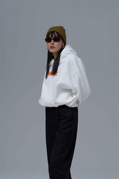 Authentic Oversize Sweatshirt Kadın Ekru