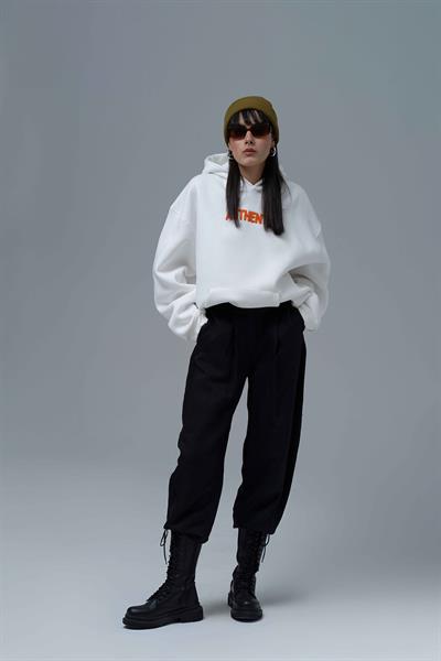 Authentic Oversize Sweatshirt Kadın Ekru