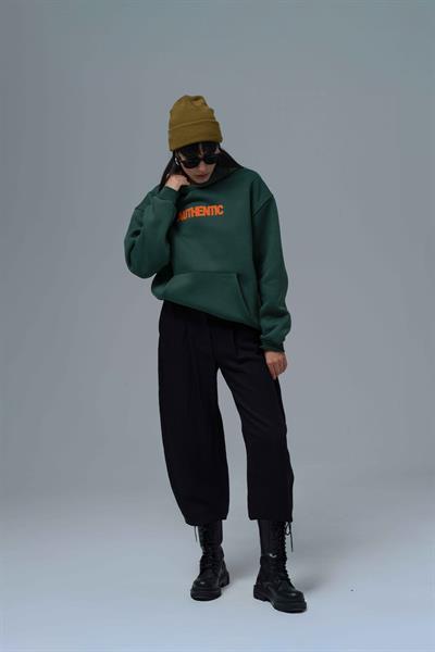 Authentic Oversize Sweatshirt Kadın Yeşil