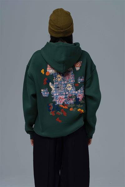 Authentic Oversize Sweatshirt Kadın Yeşil