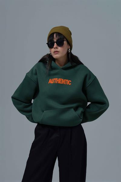 Authentic Oversize Sweatshirt Kadın Yeşil