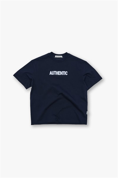 Authentic Oversize Tişört Erkek Lacivert