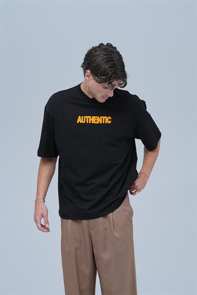 Authentic Oversize Tişört Erkek Siyah