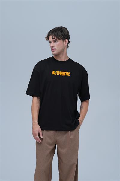 Authentic Oversize Tişört Erkek Siyah
