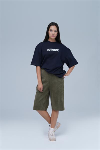 Authentic Oversize Tişört Kadın Lacivert
