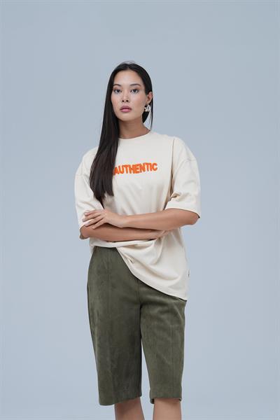Authentic Oversize Tişört Kadın Stone
