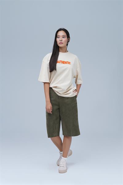 Authentic Oversize Tişört Kadın Stone
