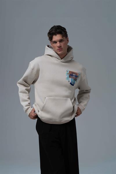 Awaken Oversize Sweatshirt Erkek Stone