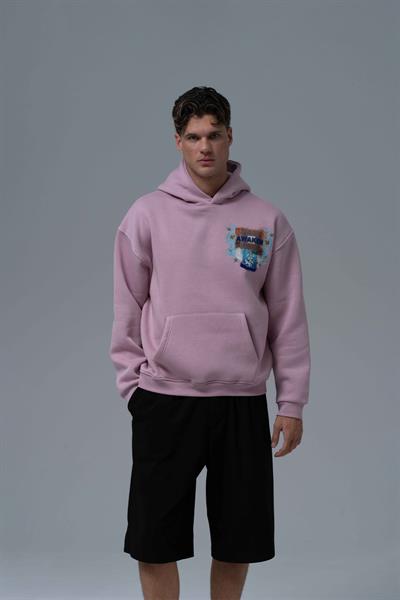 Awaken Oversize Sweatshirt Erkek Pembe