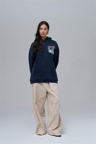 Awaken Oversize Sweatshirt Kadın İndigo