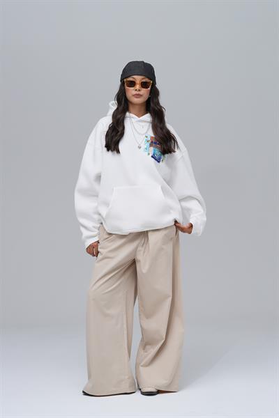 Awaken Oversize Sweatshirt Kadın Ekru