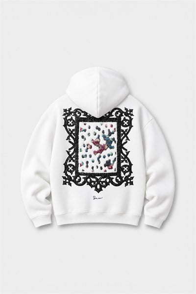 Baroque Bloom Oversize Erkek Sweatshirt Ekru