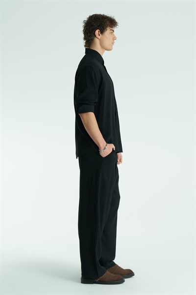 Base Regular Fit Erkek Gömlek Siyah