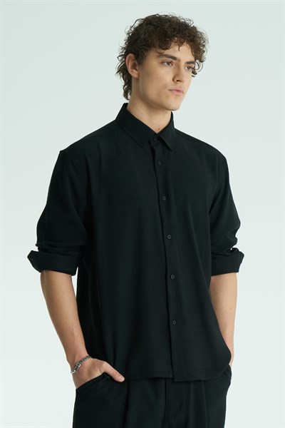 Base Regular Fit Erkek Gömlek Siyah