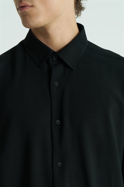 Base Regular Fit Erkek Gömlek Siyah