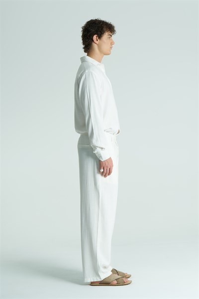 Base Relaxed Fit Erkek Pantolon Ekru