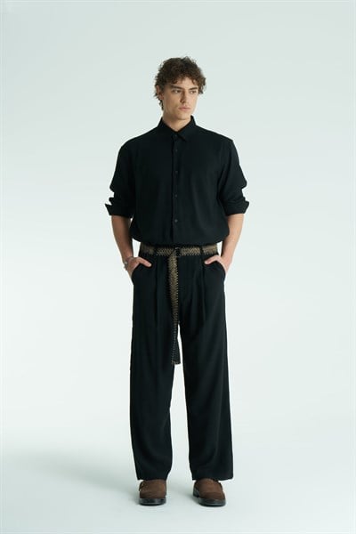 Base Relaxed Fit Erkek Pantolon Siyah