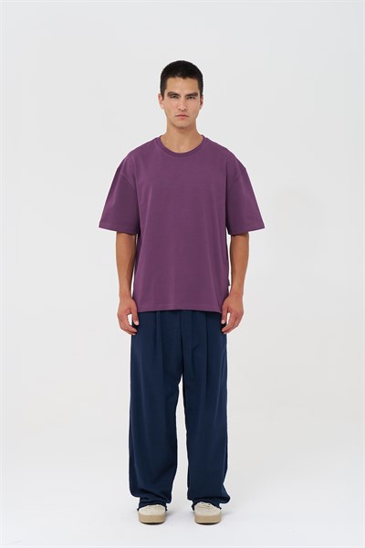 Basic Oversize Tişört Erkek /04 Mor