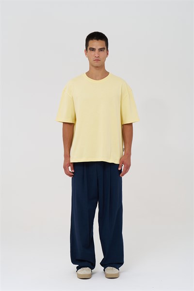 Basic Oversize Tişört Erkek /04 Sarı