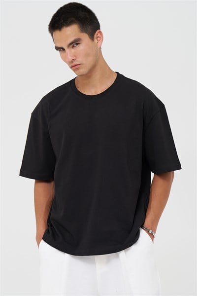 Basic Oversize Tişört Erkek /04 Siyah
