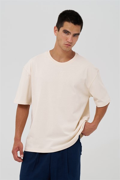 Basic Oversize Tişört Erkek /04 Stone