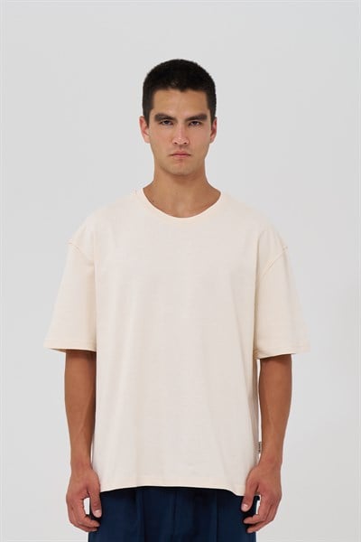 Basic Oversize Tişört Erkek /04 Stone