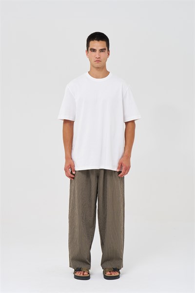 Basic Regular Fit Tişört Erkek /02 Ekru