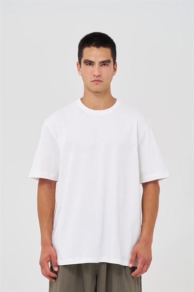 Basic Regular Fit Tişört Erkek /02 Ekru