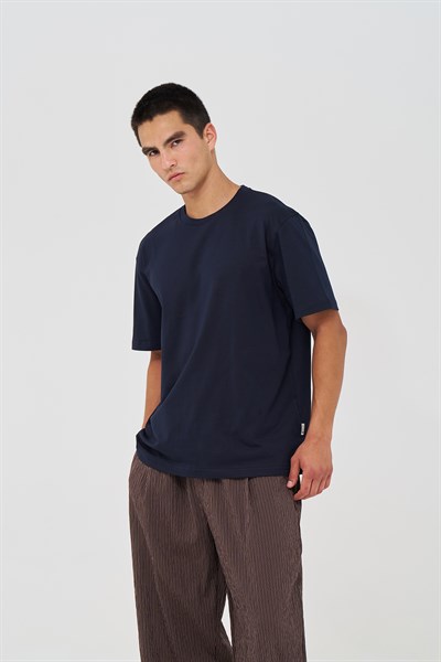 Basic Regular Fit Tişört Erkek /02 Lacivert