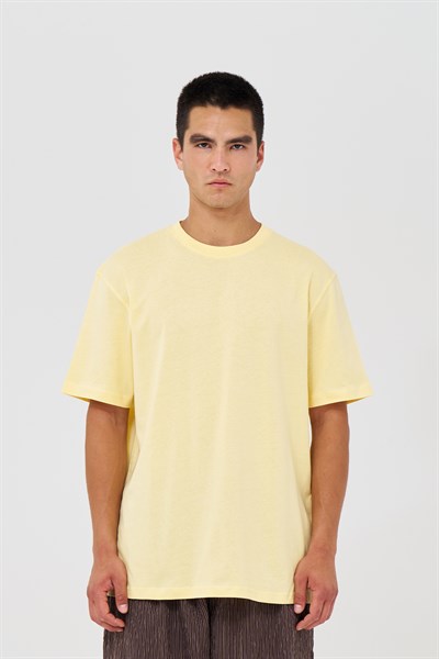 Basic Regular Fit Tişört Erkek /02 Sarı