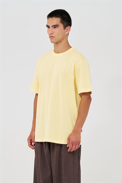 Basic Regular Fit Tişört Erkek /02 Sarı