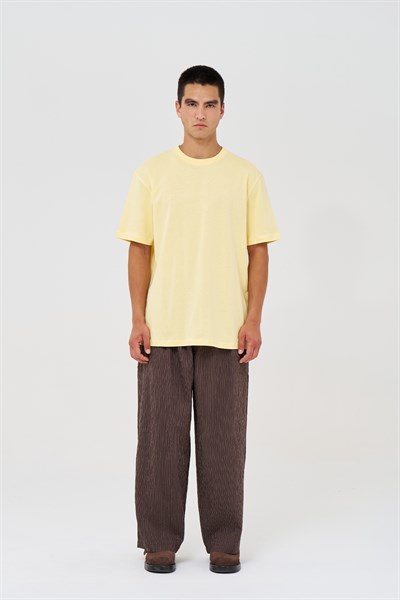 Basic Regular Fit Tişört Erkek /02 Sarı