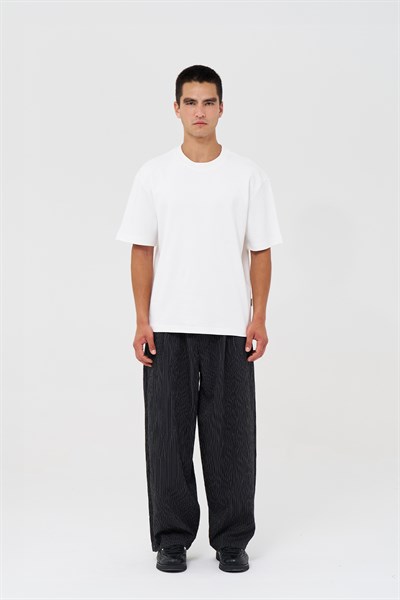Basic Relaxed Fit Tişört Erkek /03 Ekru