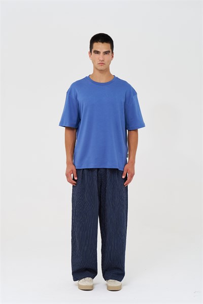 Basic Relaxed Fit Tişört Erkek /03 İndigo