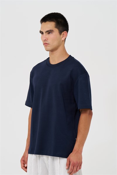 Basic Relaxed Fit Tişört Erkek /03 Lacivert