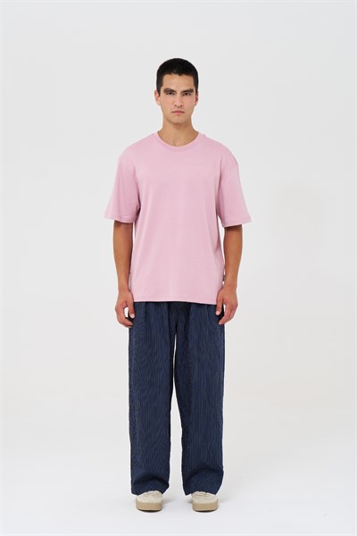 Basic Relaxed Fit Tişört Erkek /03 Pembe