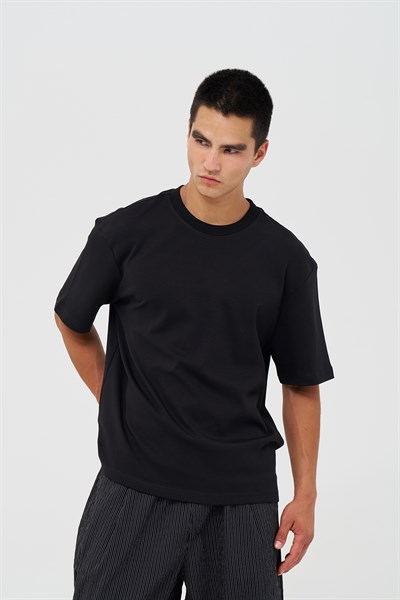 Basic Relaxed Fit Tişört Erkek /03 Siyah