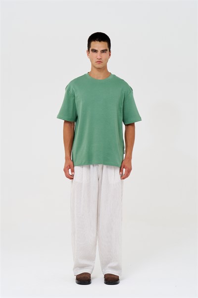 Basic Relaxed Fit Tişört Erkek /03 Yeşil