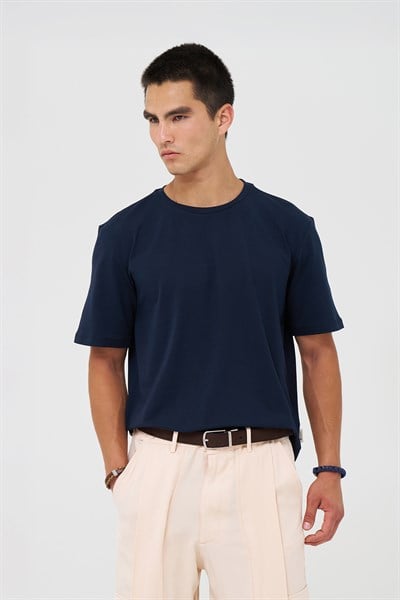Basic Slim Fit Tişört Erkek /01 Lacivert