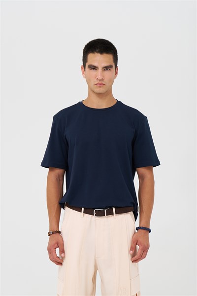Basic Slim Fit Tişört Erkek /01 Lacivert