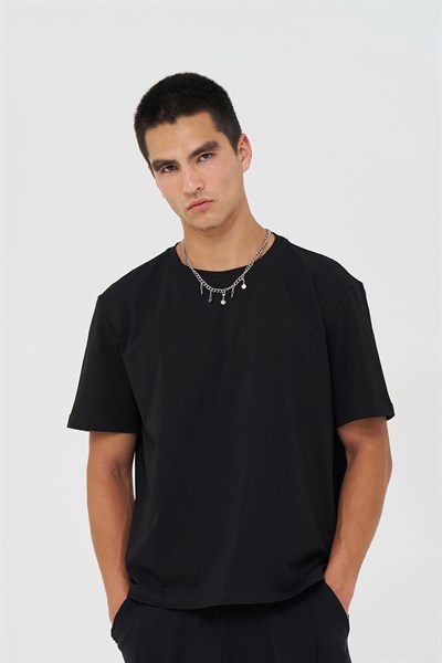 Basic Slim Fit Tişört Erkek /01 Siyah