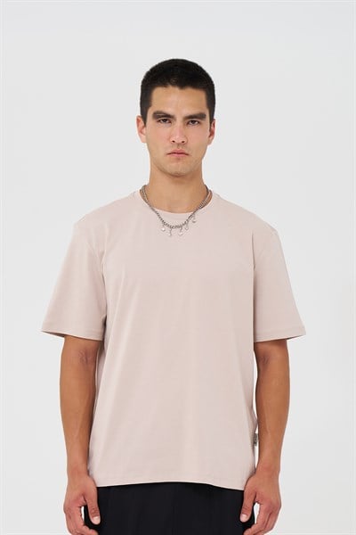 Basic Slim Fit Tişört Erkek /01 Stone