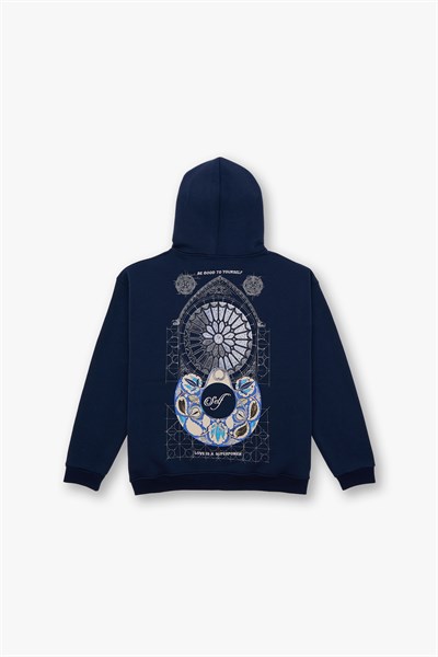 Be Good To Yourself Oversize Sweatshirt Erkek İndigo